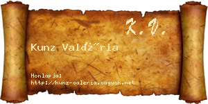 Kunz Valéria névjegykártya